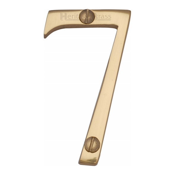 C1560 7-PB • 76mm • Polished Brass • Heritage Brass Face Fixing Numeral 7